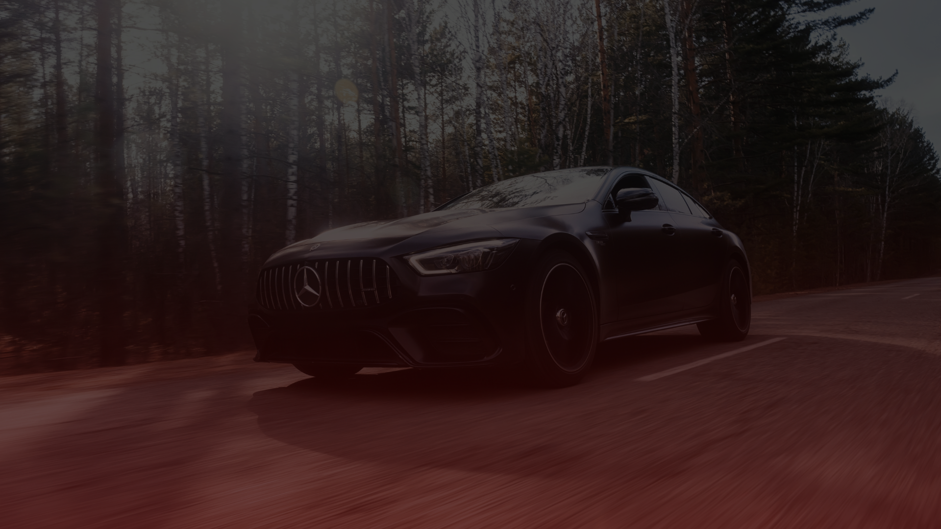 A sleek black sports car, possibly a masterful creation from a Mercedes mechanic in Toronto, drives on a forested road, surrounded by tall trees. The sun filters through the branches, casting soft light on its glossy exterior. The scene conveys speed and elegance amidst nature. EuroMechanic | McDermott Motors Auto | Top Reviewed Auto Repair Shop in Toronto | Visit mcdermottmotors.com